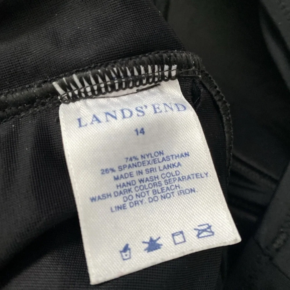 Lands End Women’s Size 14 Black One‎ Piece Swimsuit